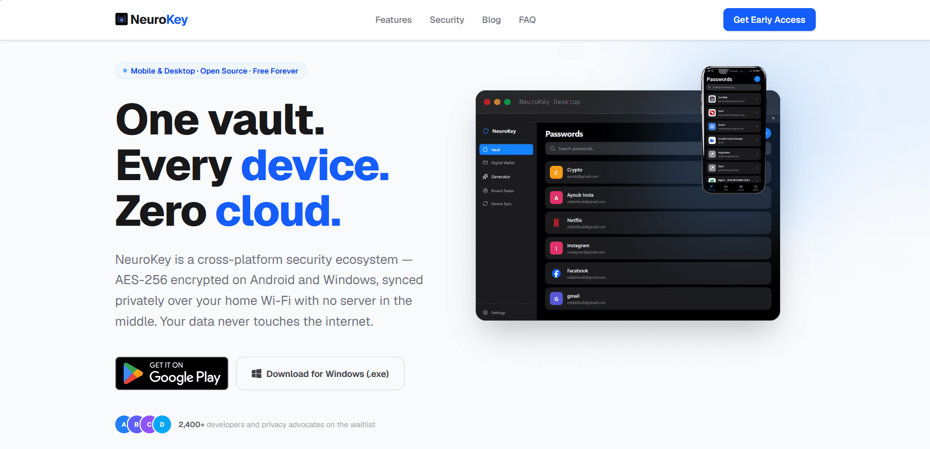 NeuroKey Password Manager preview